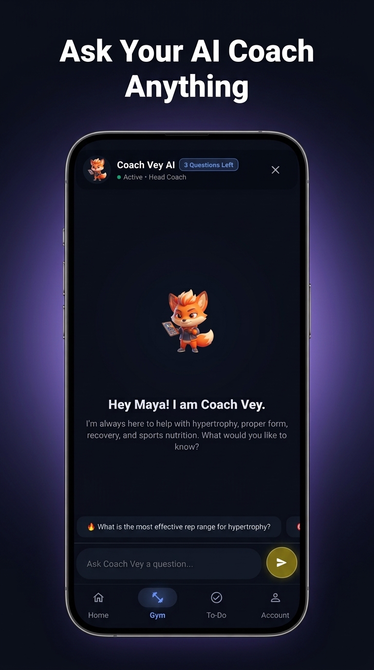 VEYRO App Workout & Discipline Interface